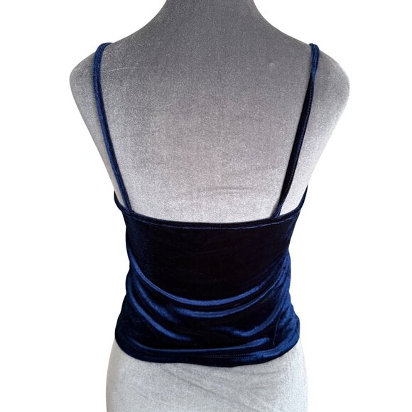 Forever 21 Womens Navy Blue Velvet Camisole Tank Top Medium - Picture 4 of 5